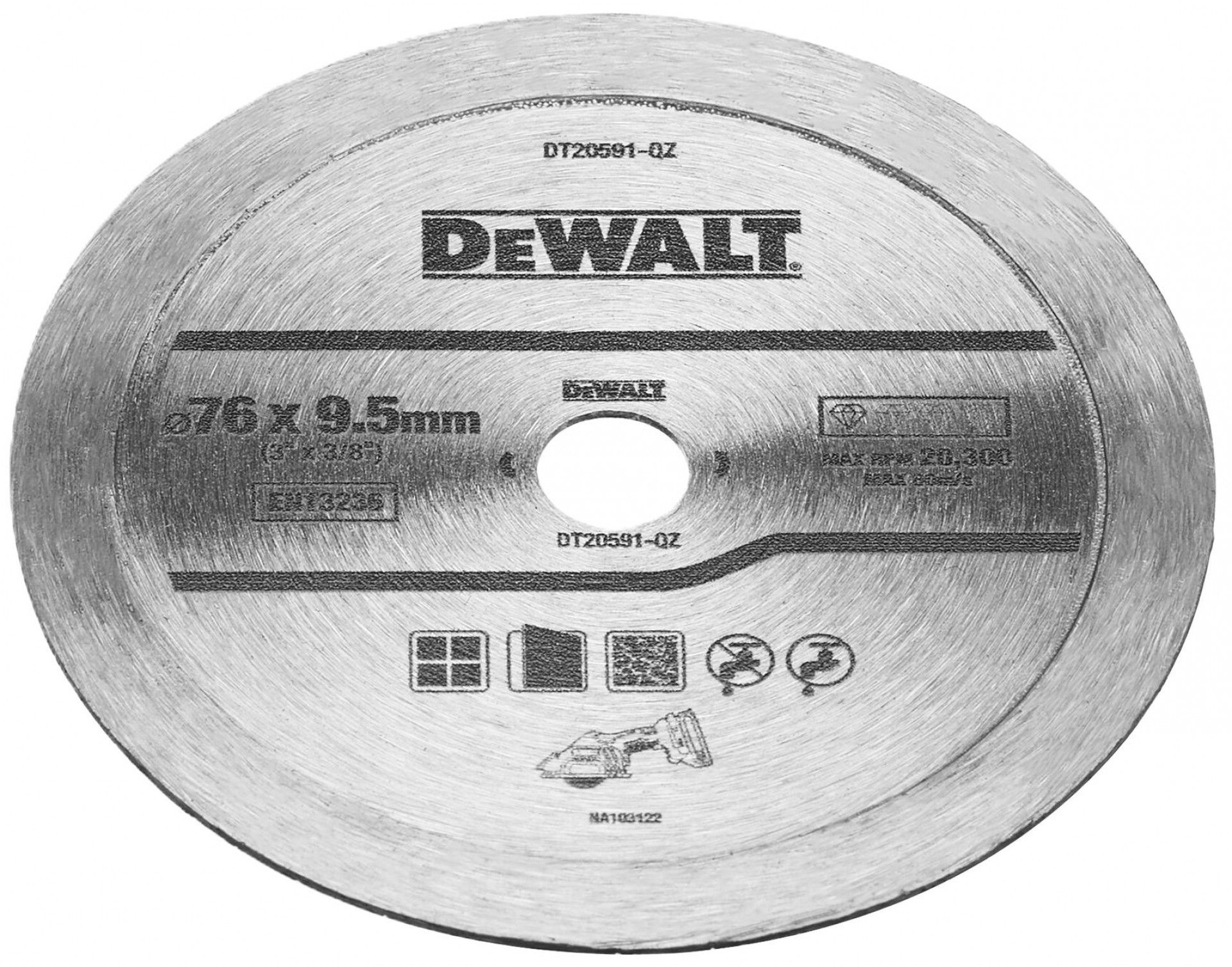 Disco de Diamante Continuo p/ Corte de Cerâmica 76mm refª DT20591-QZ DEWALT