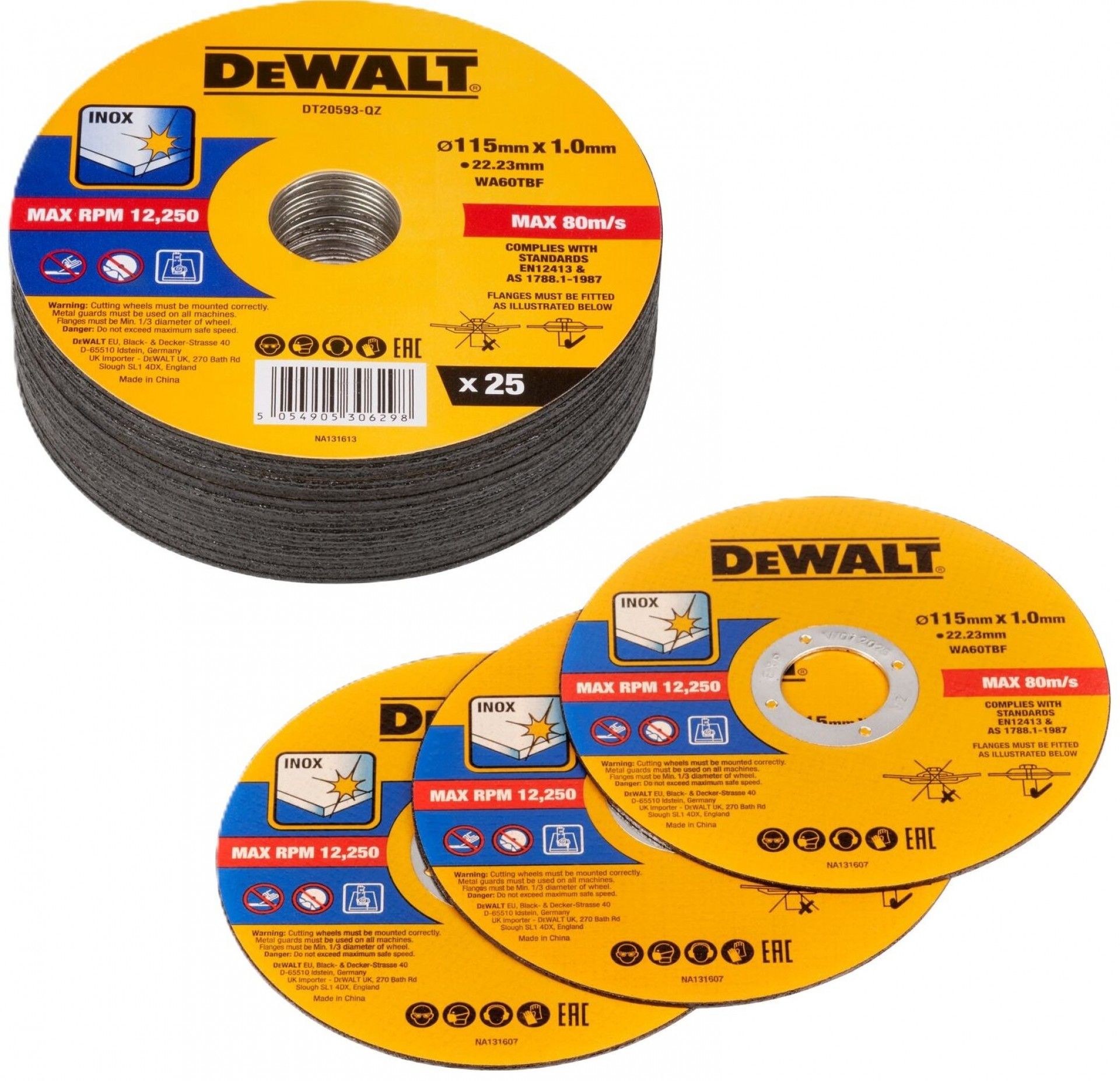 Pack 25 discos 115x1mm refª DT20593-QZ DEWALT