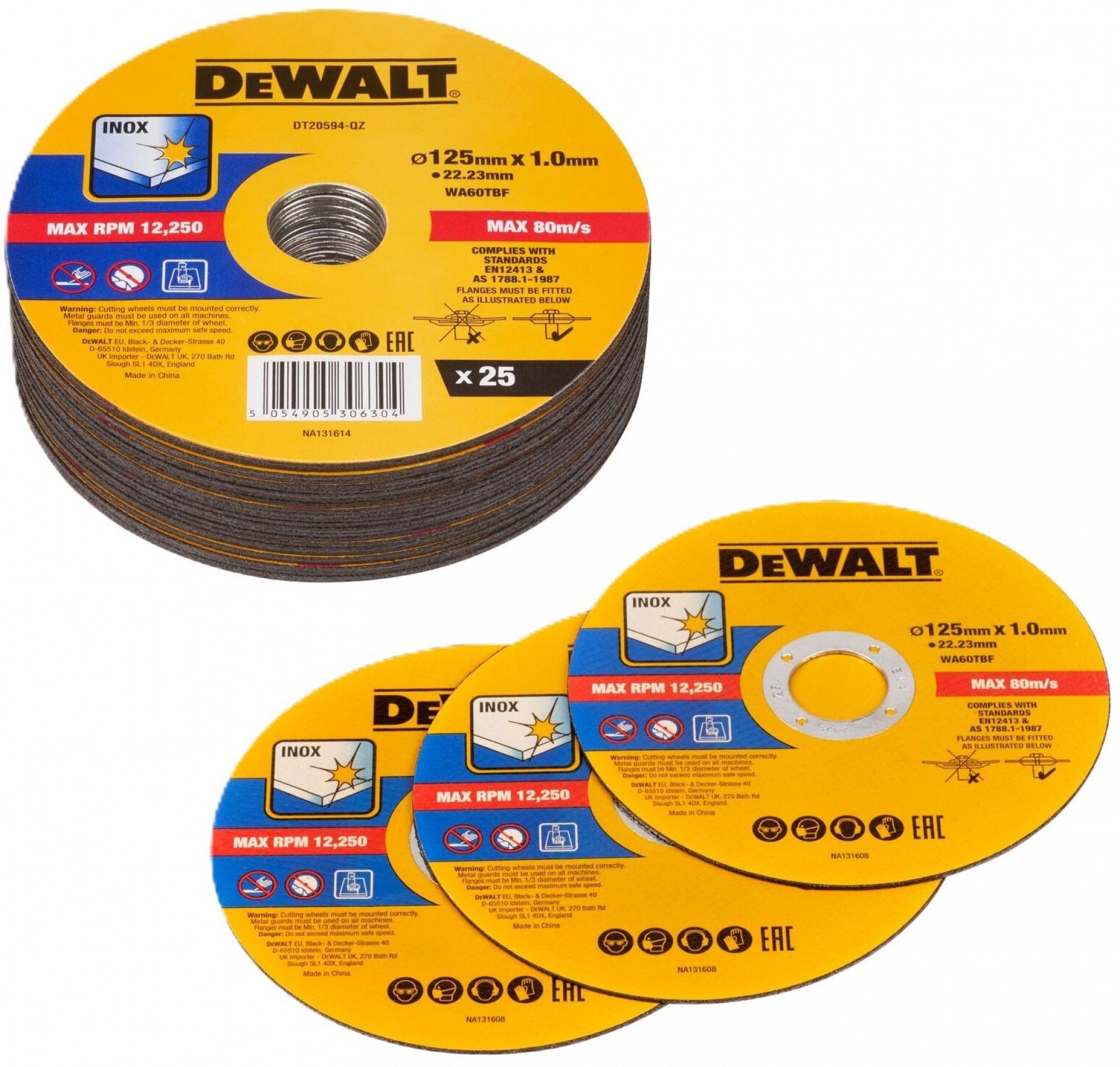 Pack 25 discos 125x1mm refª DT20594-QZ DEWALT