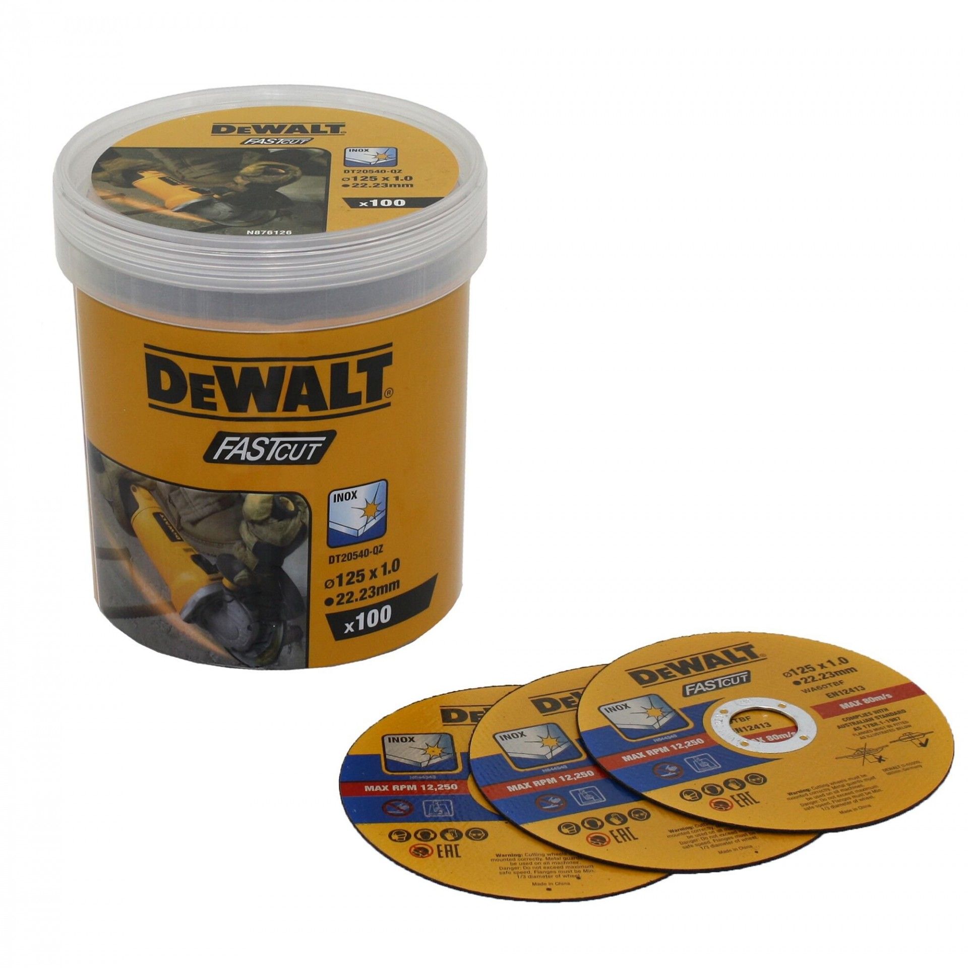 Pack 100 discos 125x1mm refª DT20540-QZ DEWALT