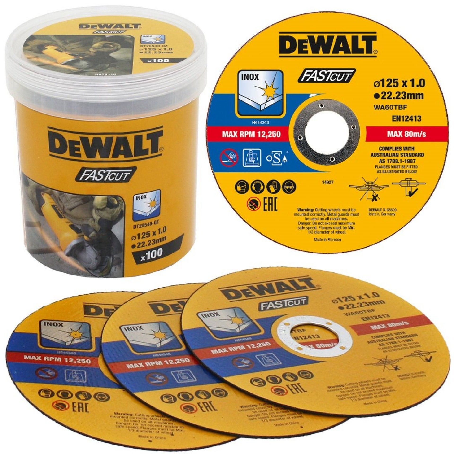 Pack 100 discos 125x1mm refª DT20540-QZ DEWALT