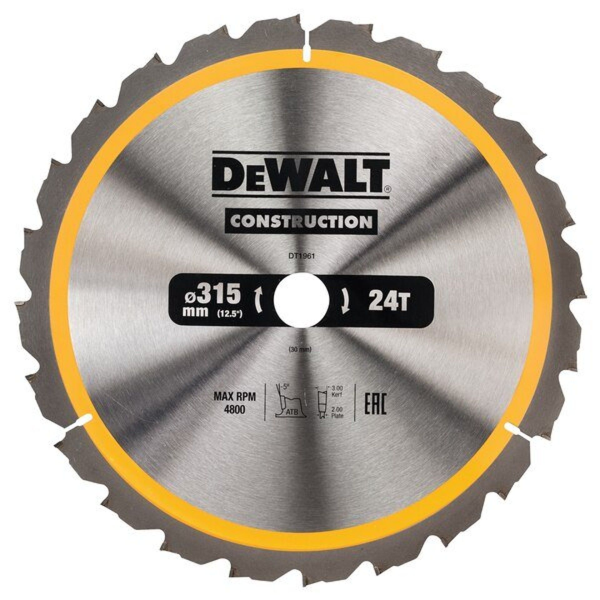 Folha para construção 315x30mm 24D refª DT1961-QZ DEWALT