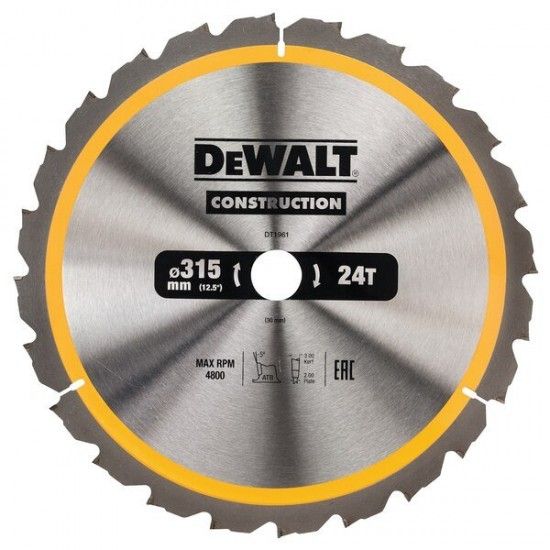 Folha para construo 315x30mm 24D ref DT1961-QZ DEWALT