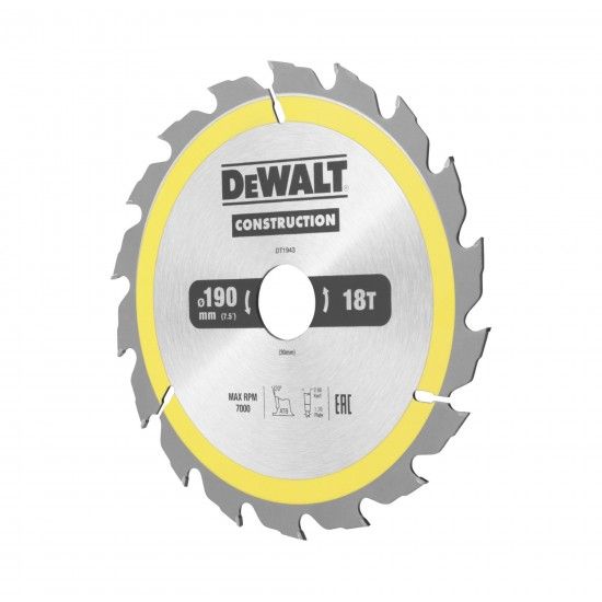 Laminas p/serra 190x30mm 18T (AC) refª DT1943-QZ DEWALT Laminas p/serra 190x30mm 18T (AC) refª DT1943-QZ DEWALT