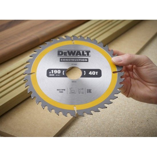 Disco p/madeira 190x30mm 40T (AC) refª DT1945-QZ DEWALT Disco p/madeira 190x30mm 40T (AC) refª DT1945-QZ DEWALT