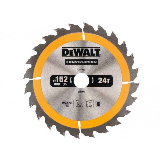 Folha para construo 152 x 20mm 24T (AC) ref DT1930-QZ DEWALT