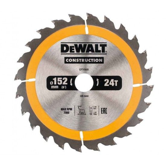 Folha para construo 165 x 20mm 18T (AC) ref DT1933-QZ DEWALT