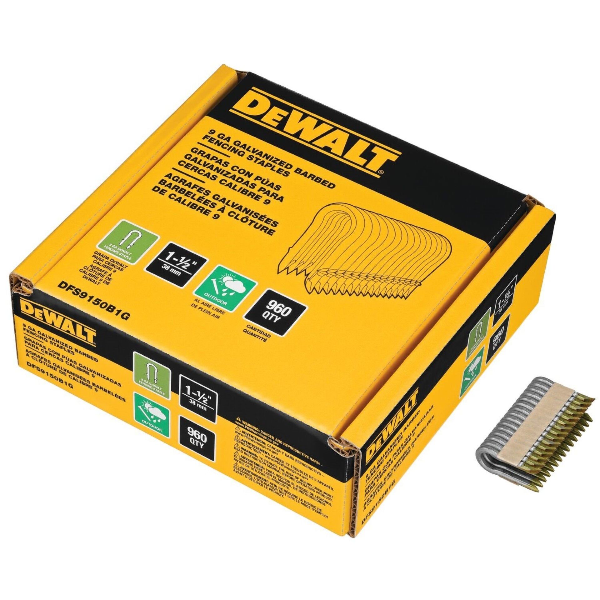 Grampos 9GA 40mm galvanizado 960pç refª DFS9150B1G-QZ DEWALT