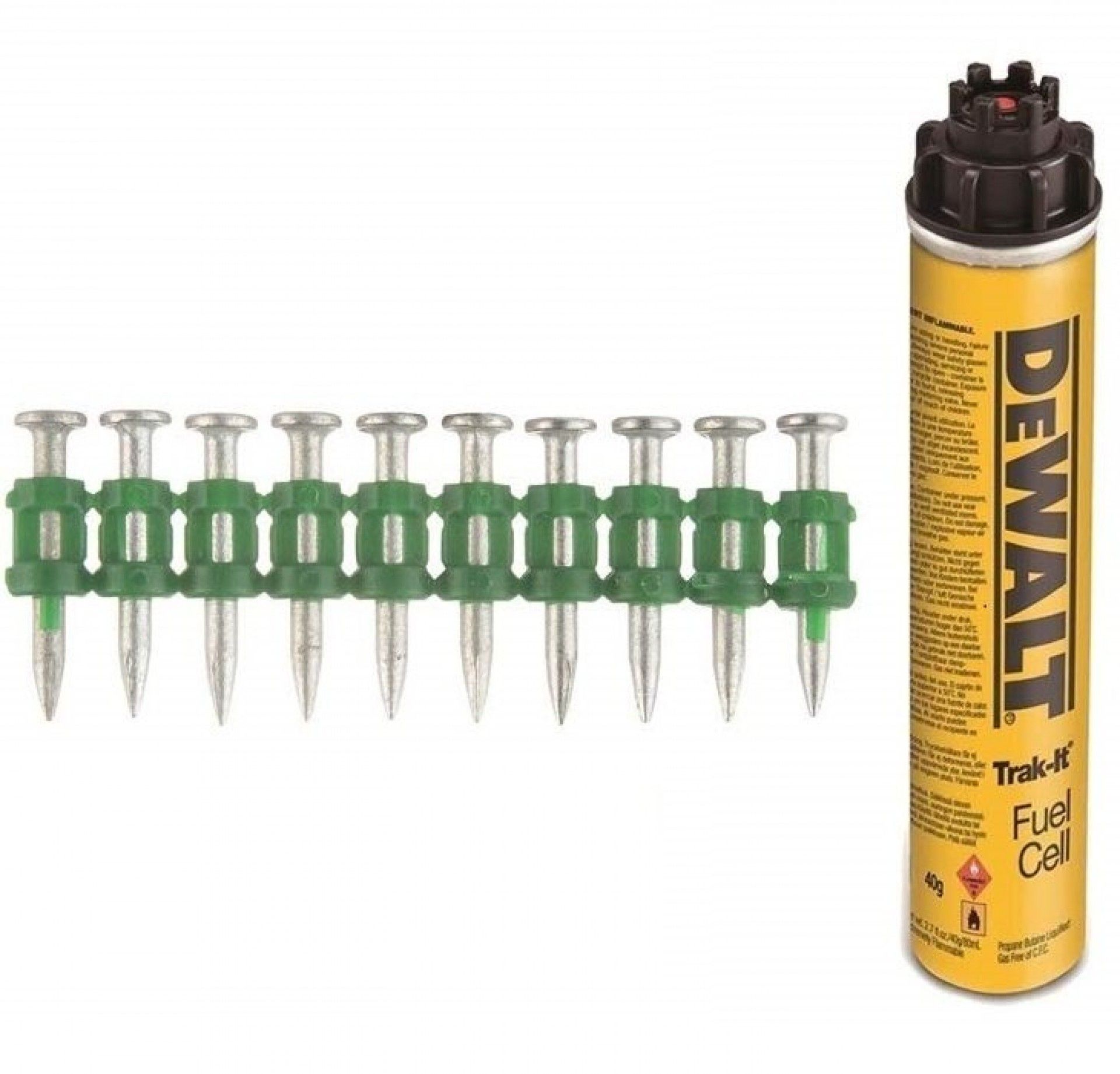 Pregos 35 mm x 2,6 mm de fixação de gás C5 Track-It Nails + Carga de Gás refª DDF6510035 DEWALT