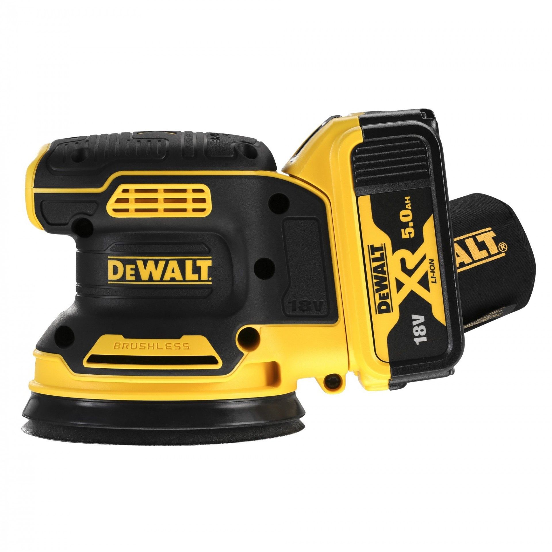 Lixadora Rotorbital sem escovas XR 18V com 2 baterias Li-Ion 5,0 Ah refª DCW210P2-QW DEWALT