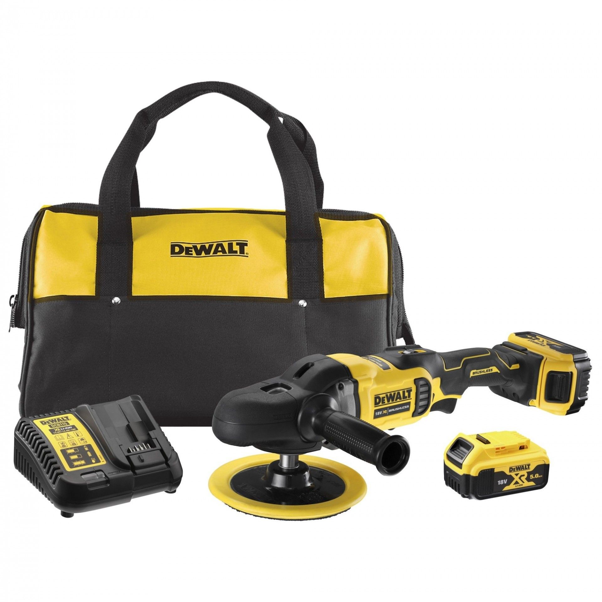 DCM849P2-QW Polidor para Metais rotativa sem escovas XR 18V Li-Ion 5Ah refª DCM849P2-QW DEWALT