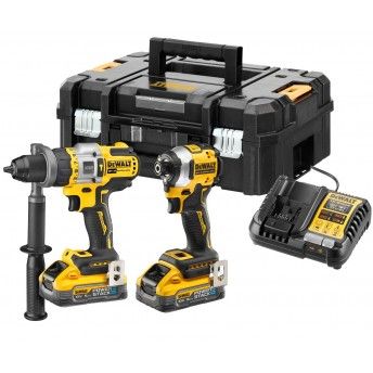 KIT DCK2052H2T-QW = DCD999 + DCF850 + MALA TSTAK + 2 baterias PowerStak 5.0Ah + Carregador DEWALT