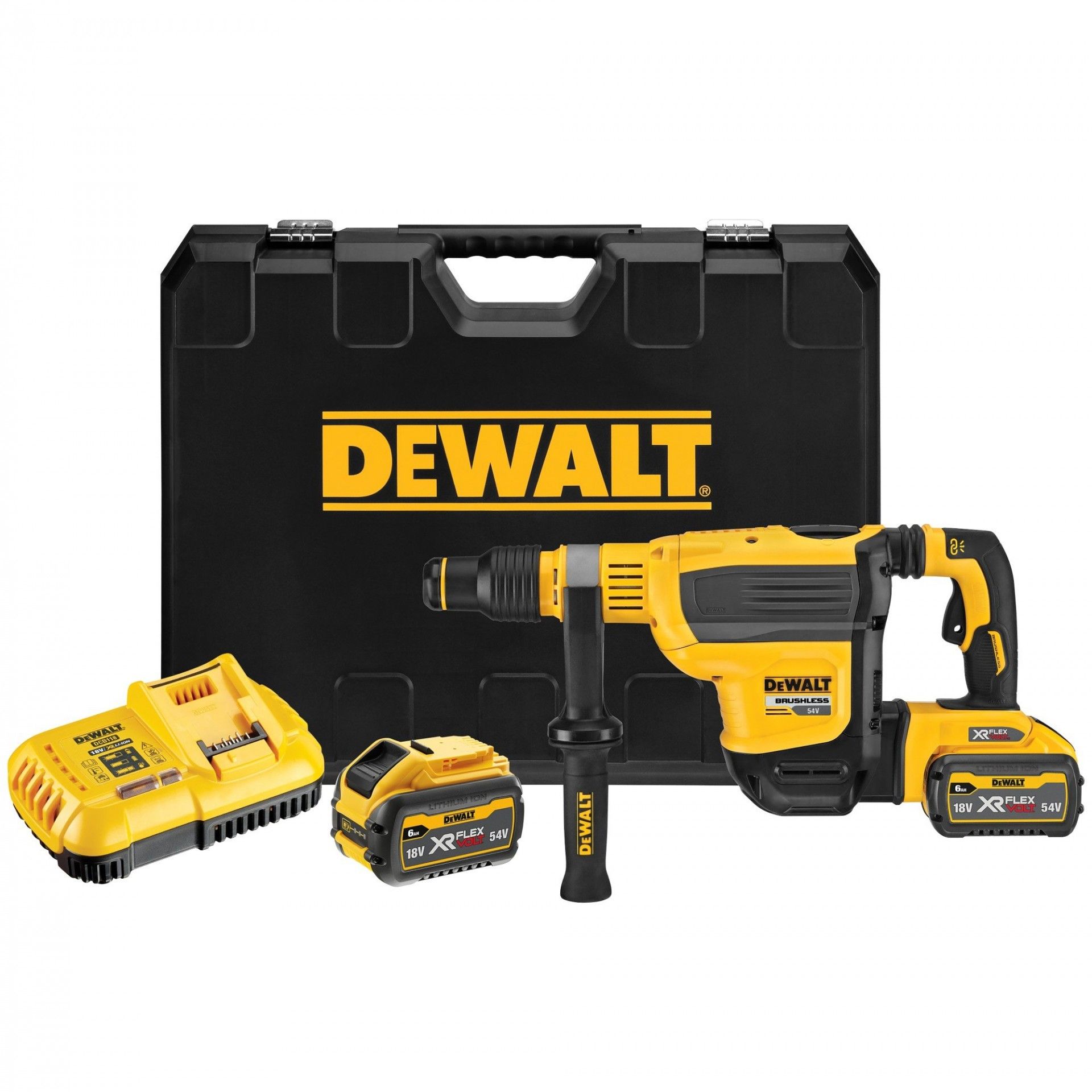Martelo sem escovas XR FLEXVOLT 54V Li-Ion 9Ah SDS-Max 45mm refª DCH614X2-QW DEWALT