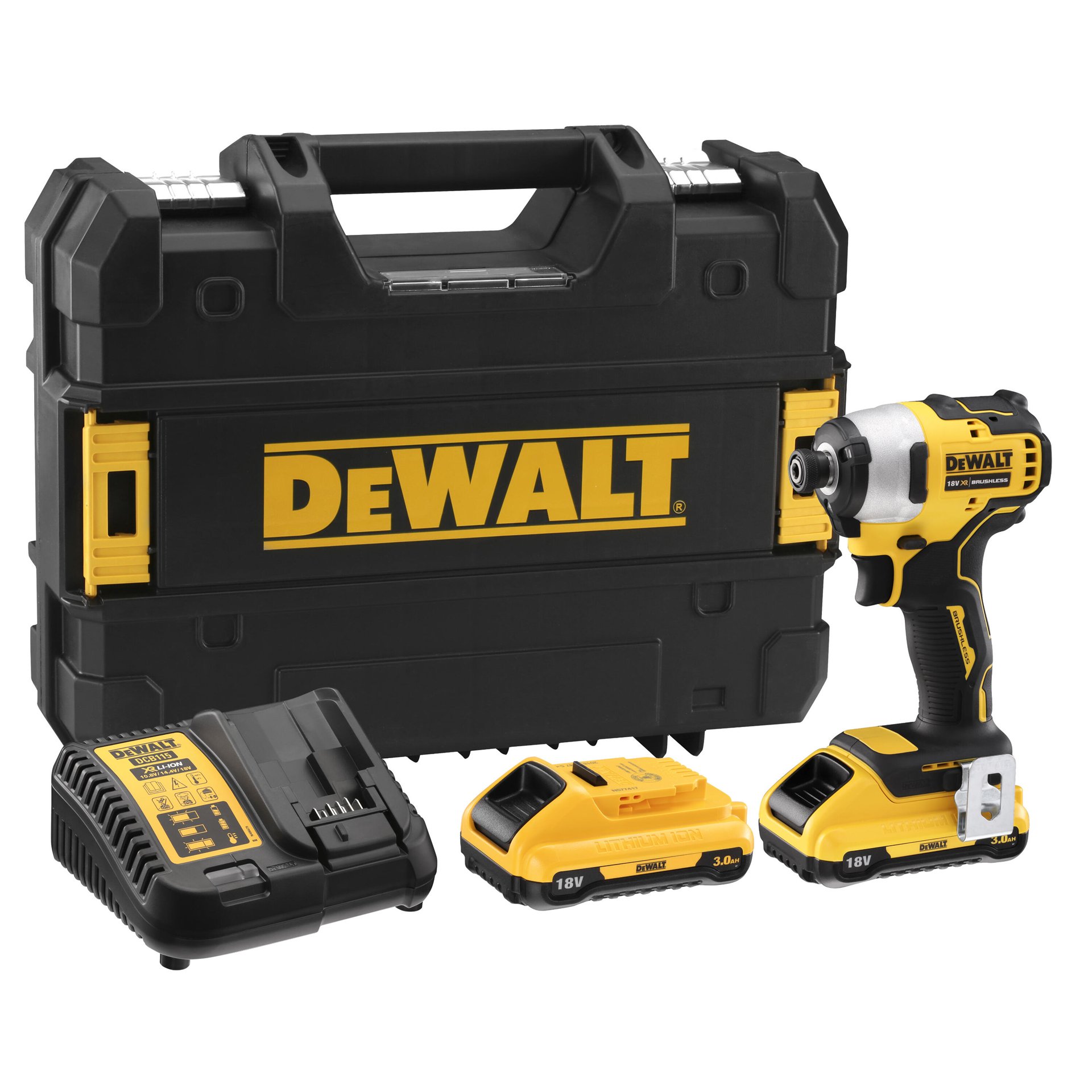Aparafusadora de Impacto sem escovas 18V com 2 baterias Li-Ion 3,0 Ah refª DCF809L2T-QW DEWALT