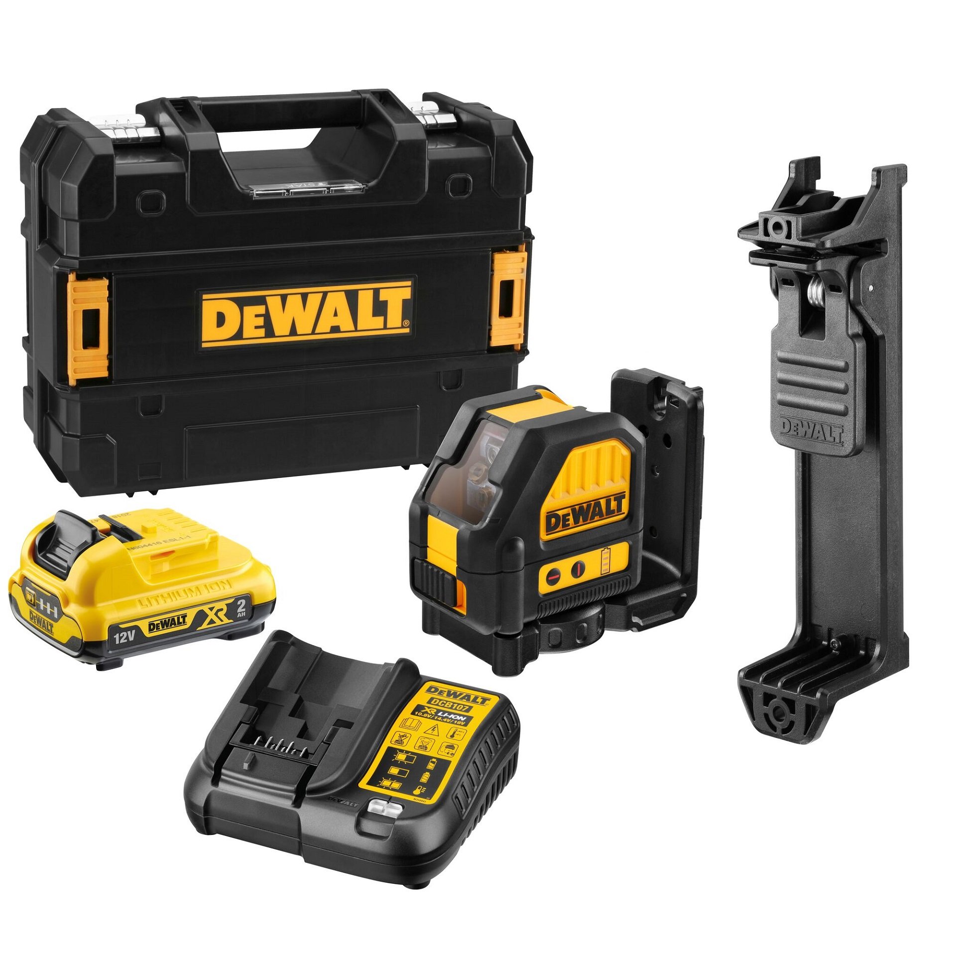 Laser autonivelante de linhas em cruz 10,8 V refª DCE088D1R-QW DEWALT