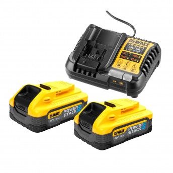 Kit 2 baterias 18V 5.0Ah PowerStack + carregador ref DCB1104H2-QW DEWALT