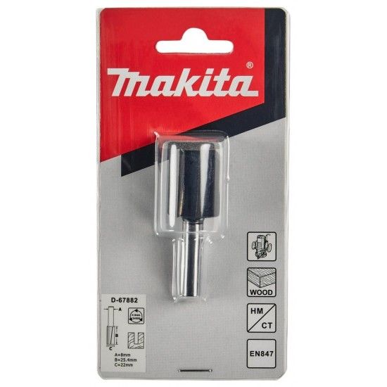 Fresa recta 22mm encabadouro 8mm ref D-67882 MAKITA