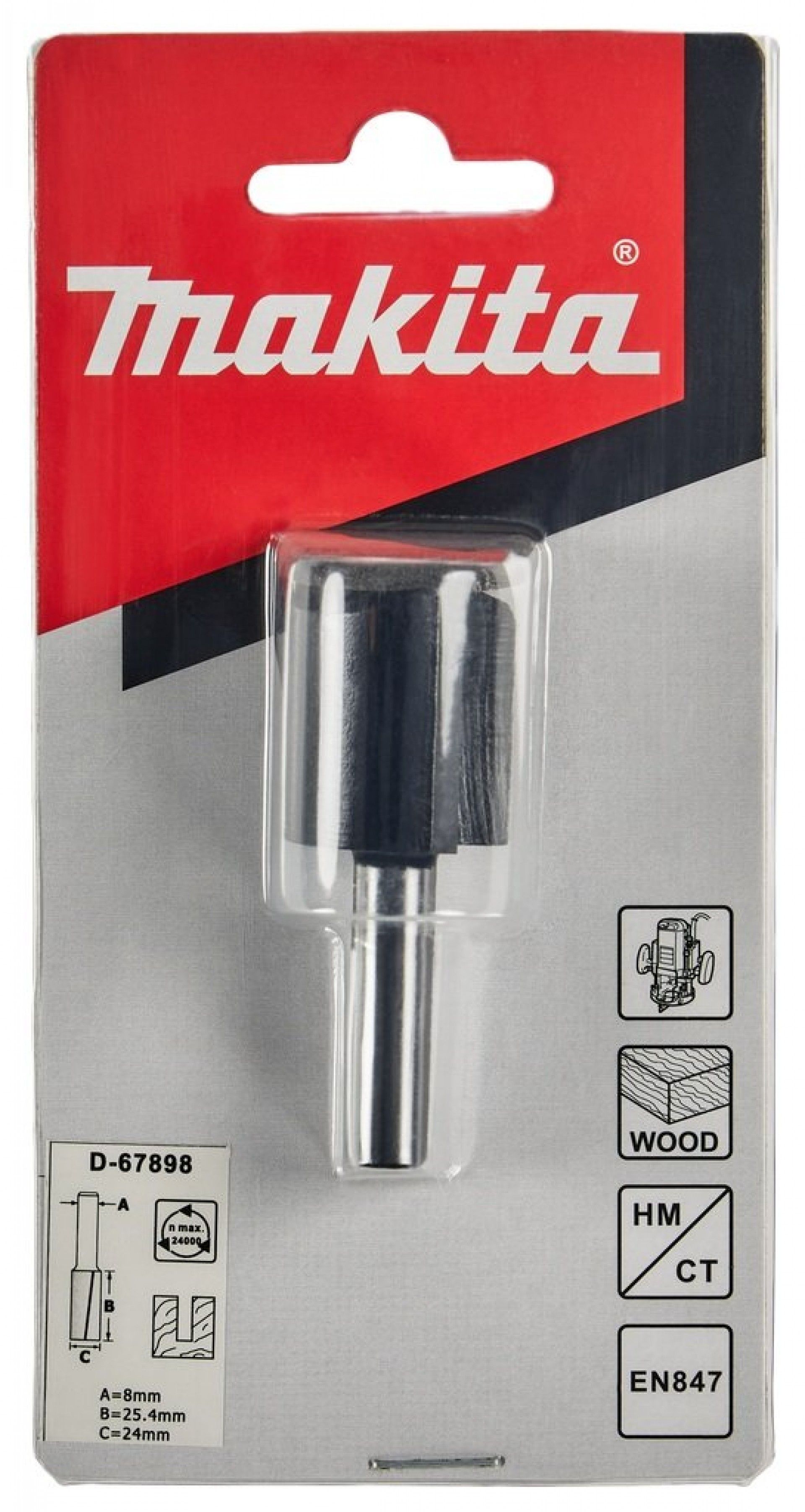 Fresa recta 24mm encabadouro 8mm refª D-67898 MAKITA