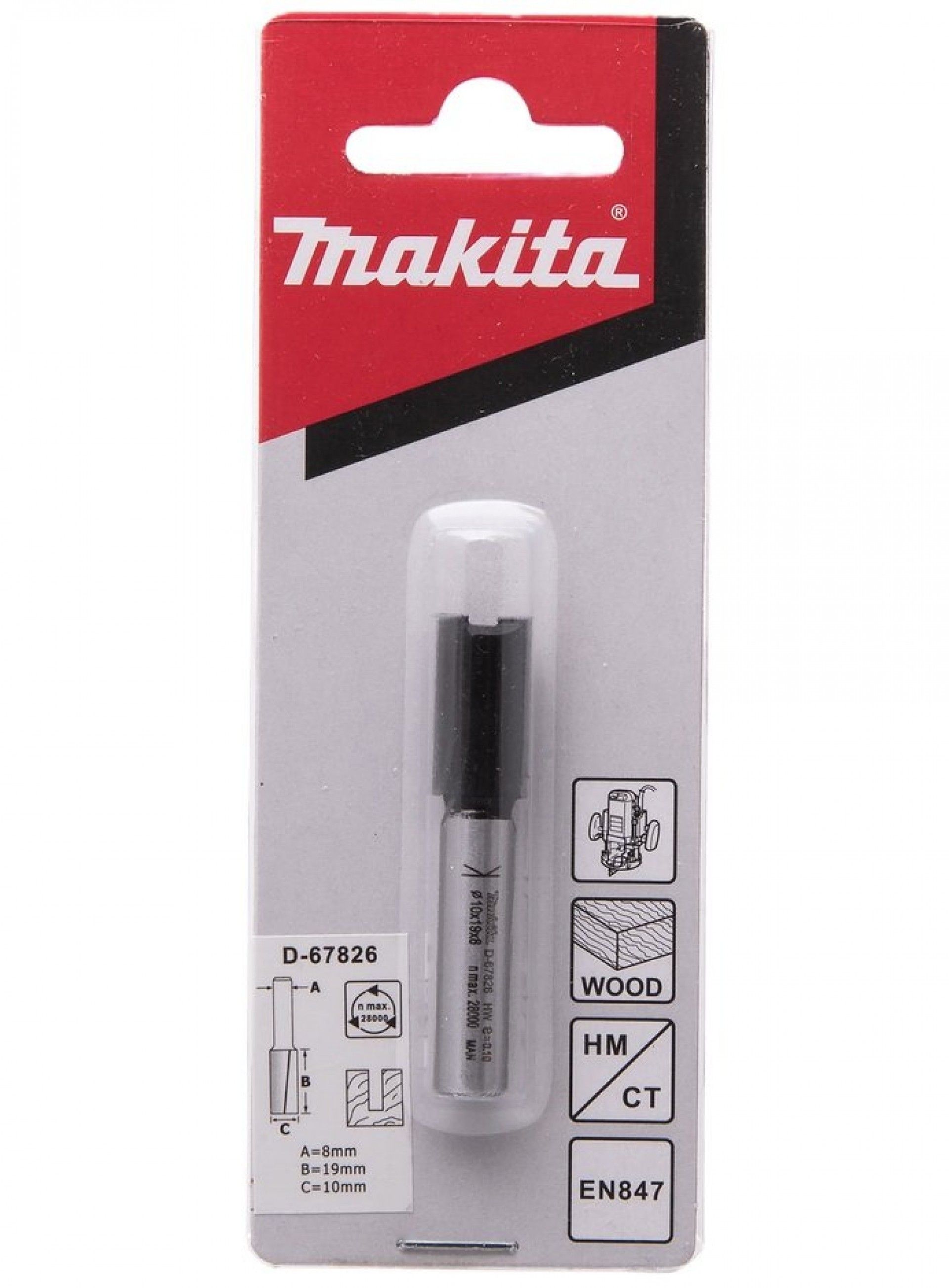 Fresa reta 10mm encabadouro 8mm refª D-67826 MAKITA