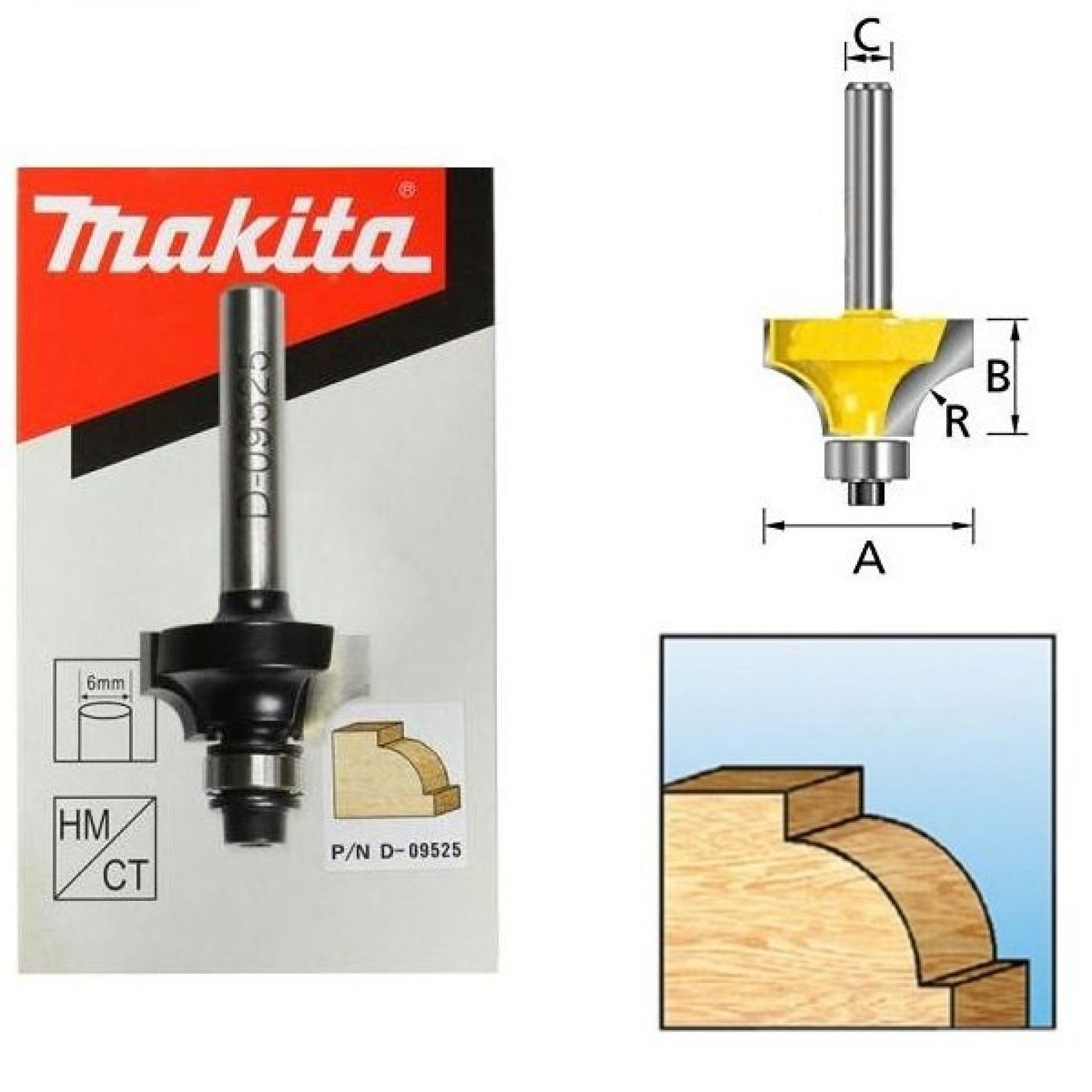 FRESA MOLDURADORA ENCABADOURO 6mm D-09525 MAKITA