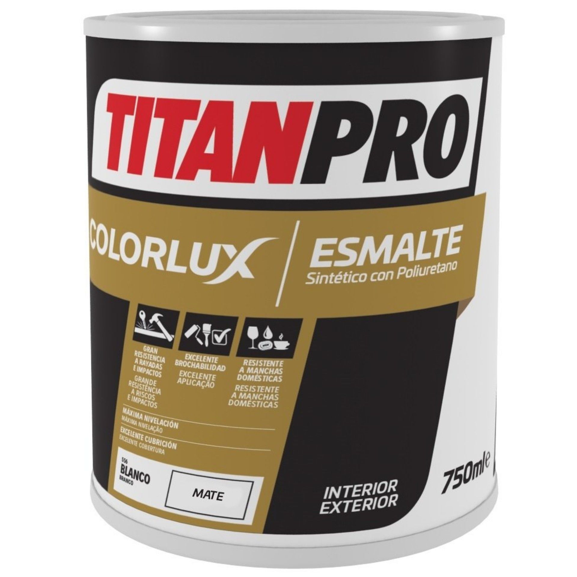 Esmalte Colorlux Branco mate 0.75L refª CX3057734 Titan
