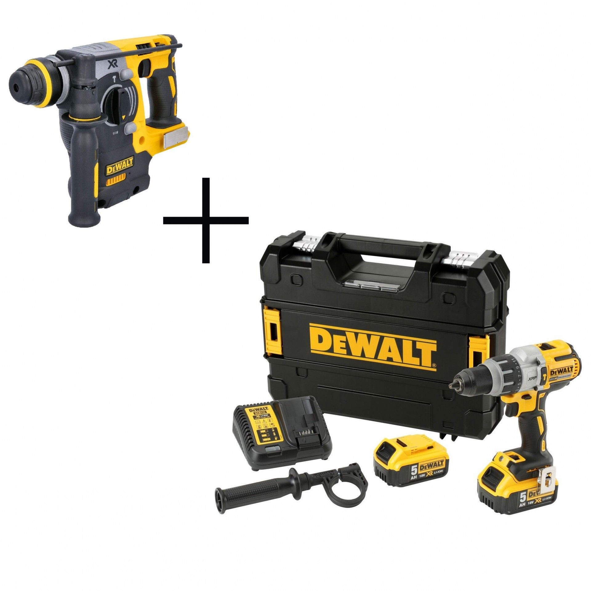 APARAFUSADORA DCD996P2-QW + MARTELO DCH273N-XJ CPROF394 DEWALT