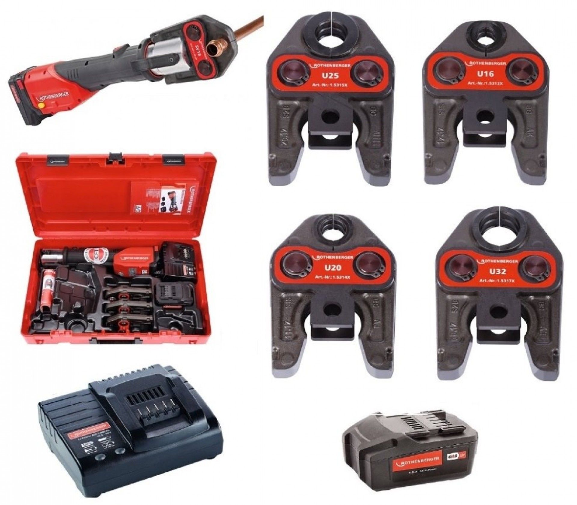 PRENSADORA ROMAX 4000 C/TENAZES U16-20-25MM 1BAT 4.0AH + TENAZ U32 CPROF1085 ROTHENBERGER