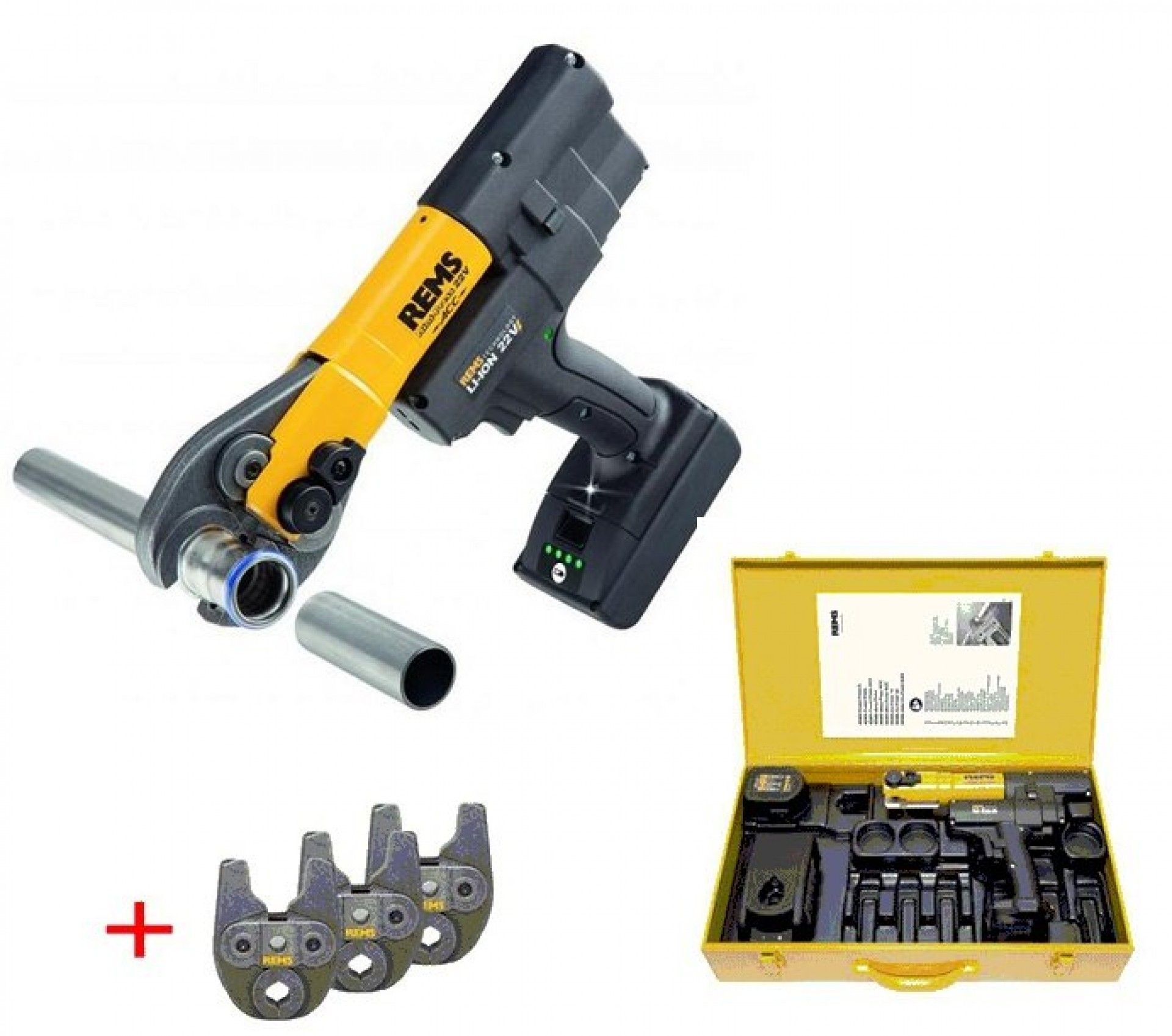 CONJUNTO MINI-PRESS 22V 578010 +3 TENAZES(ABAIXO DE 32mm) REF 578x05 R220 REMS CPROF1022