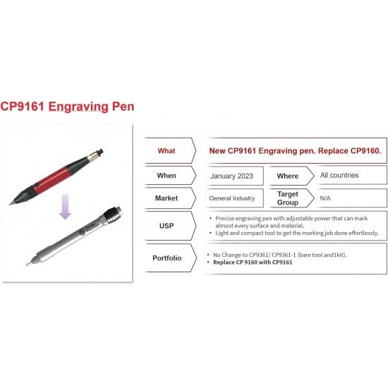 Caneta de gravao pneumtica c/ponta tungstnio ref CP9161 Chicago Pneumatic