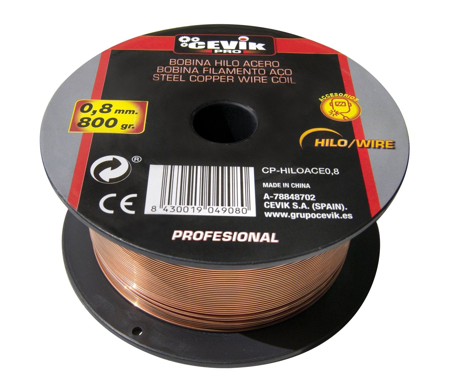 FIO AÇO 0.8mm 0.8kg refª CP-HILOACE0.8 CEVIK