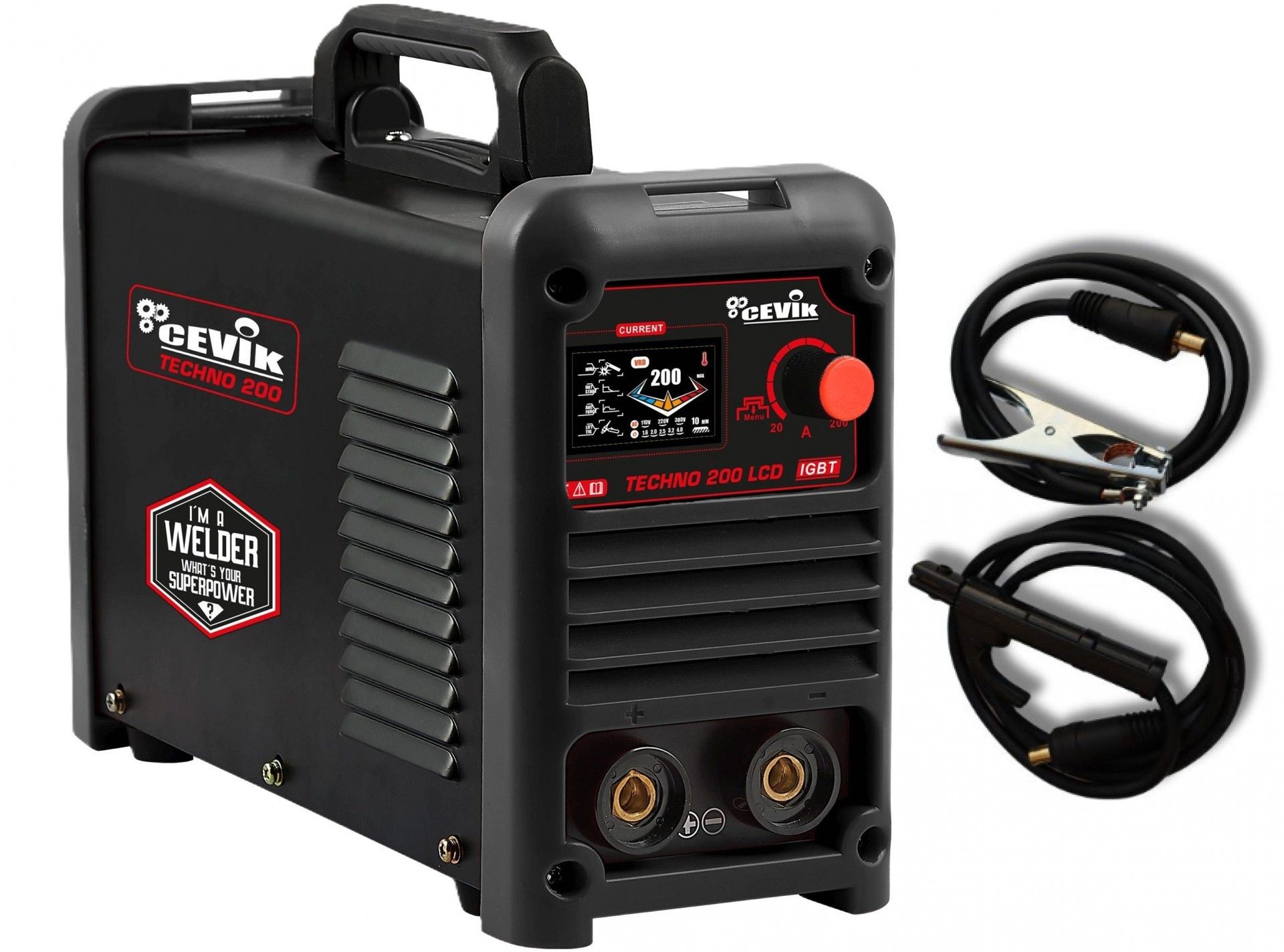 Máquina soldar Inverter MMA e TIG 200A c/LCD refª CE-TECHNO200LCD CEVIK