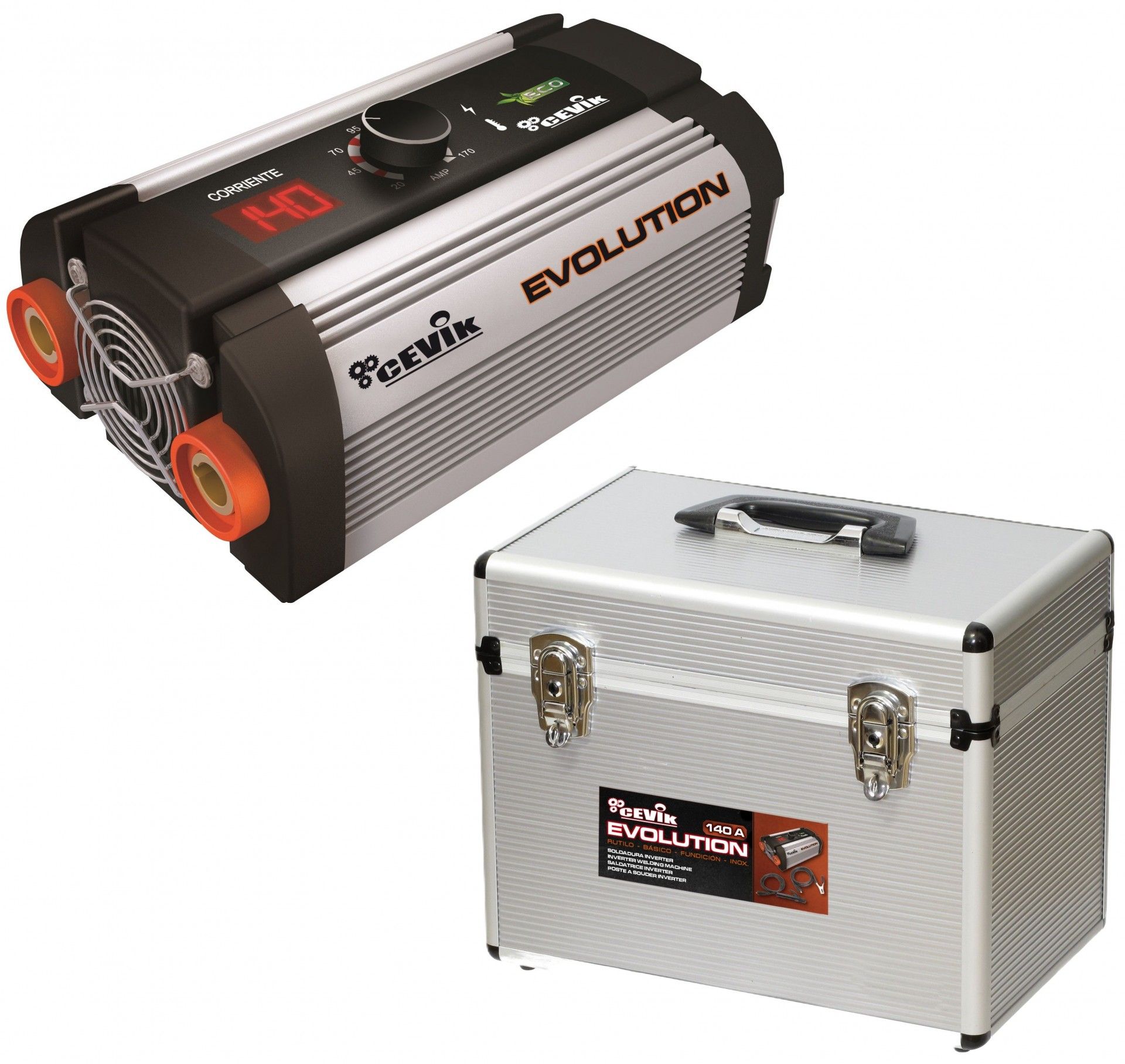 Inverter MMA 140A c/mala aluminio refª CE-EVOLUTION18X Cevik