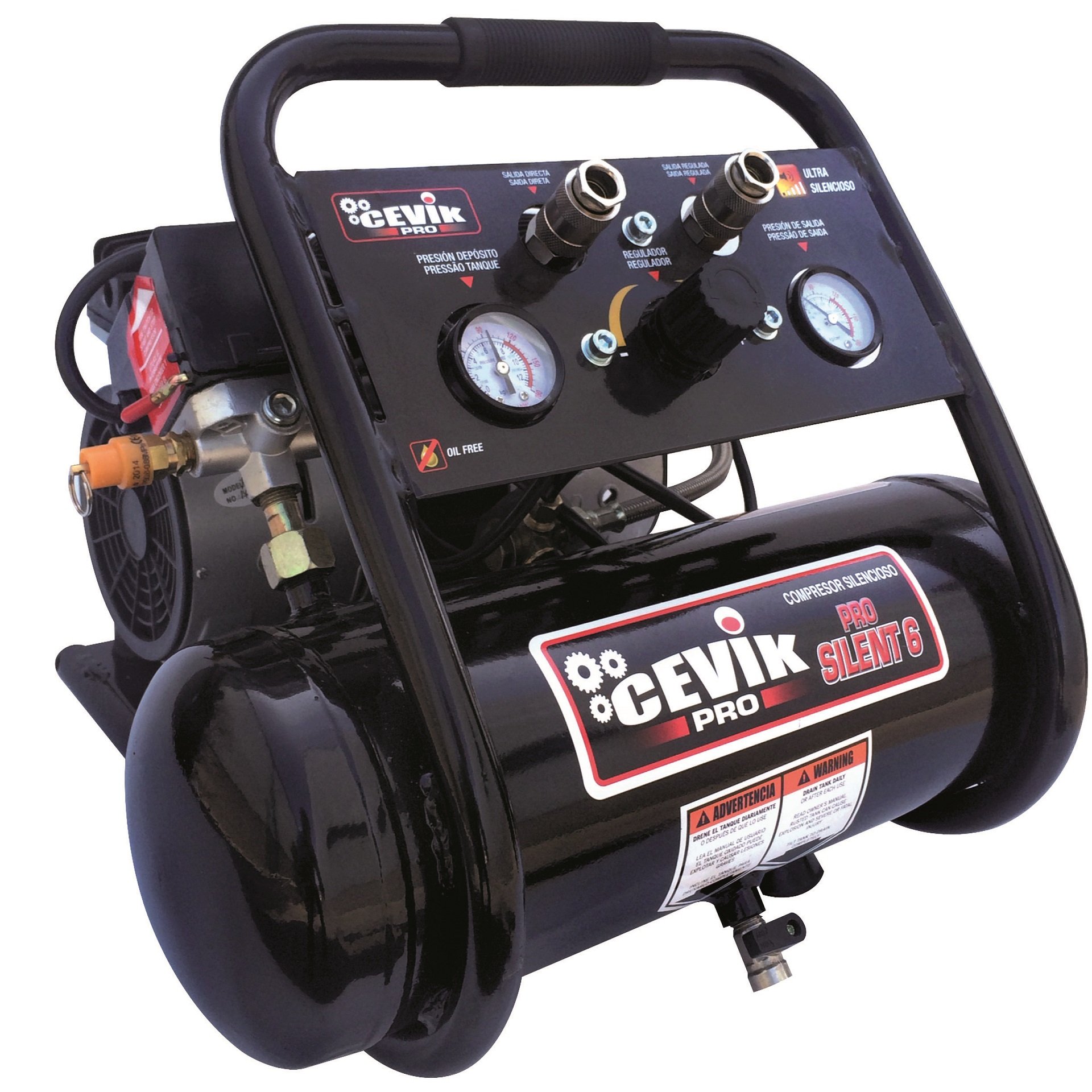 COMPRESSOR SILENCIOSO 6L 1HP CA-PRO6SILENT CEVIK