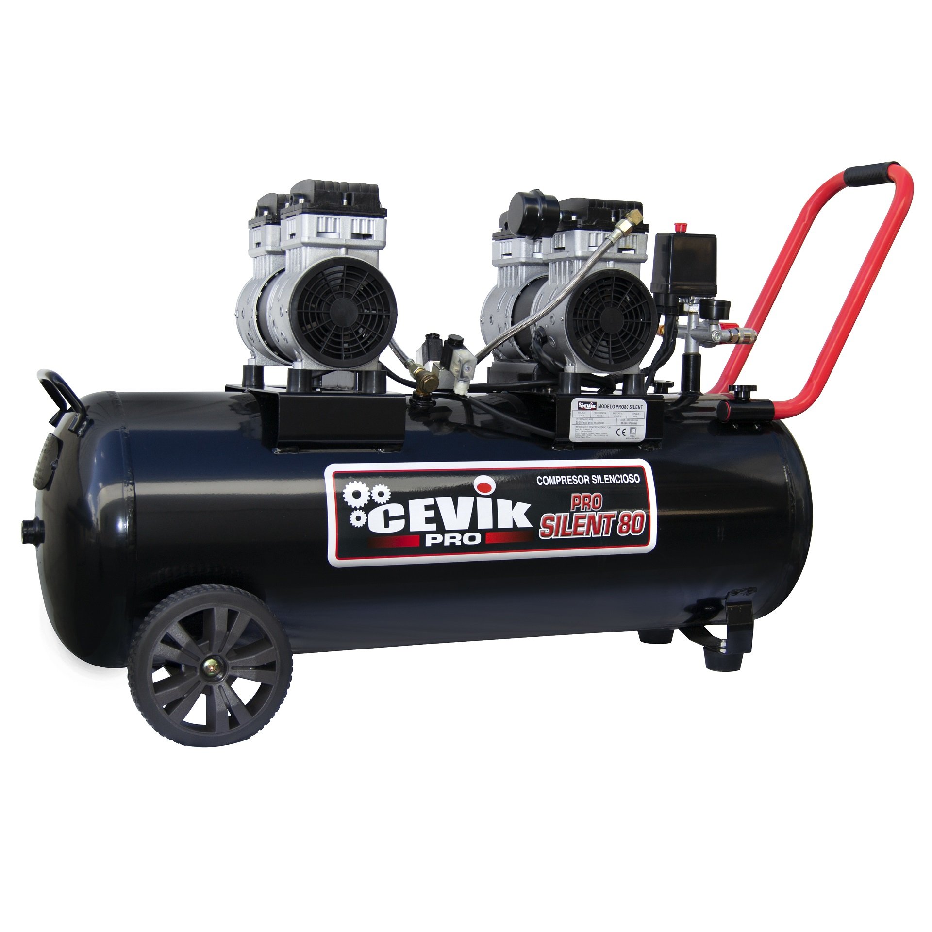 Compressor Pro silent 80L 2x1.5HP refª CA-PRO80SILENT CEVIK