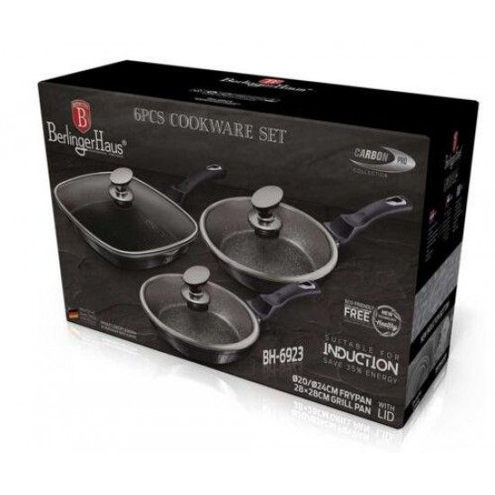 Conjunto Frigideiras com Grelhador, Com Tampa, Metallic Line Carbon Pro Edition ref� BH-6923 MADER