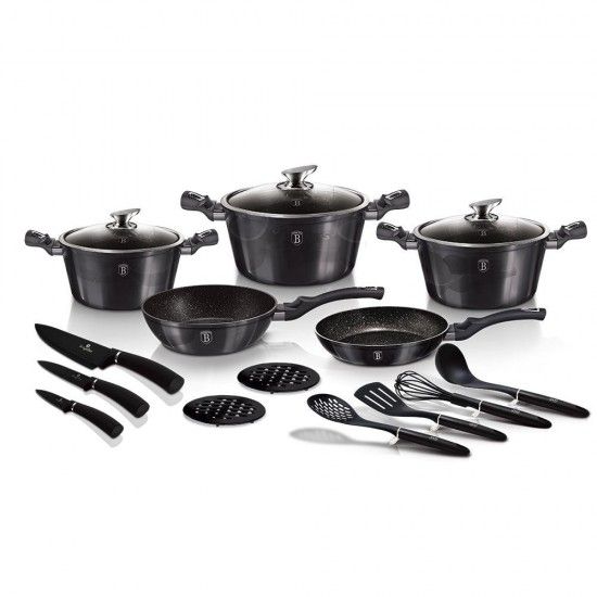 Trem de Cozinha, 17 Pcs, Metallic Line Carbon Pro Edition ref BH-6920 MADER