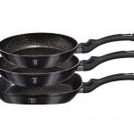 Set Frigideiras com Grelhador, 3 Pcs, Metallic Line Carbon Pro Edition ref� BH-6904 MADER
