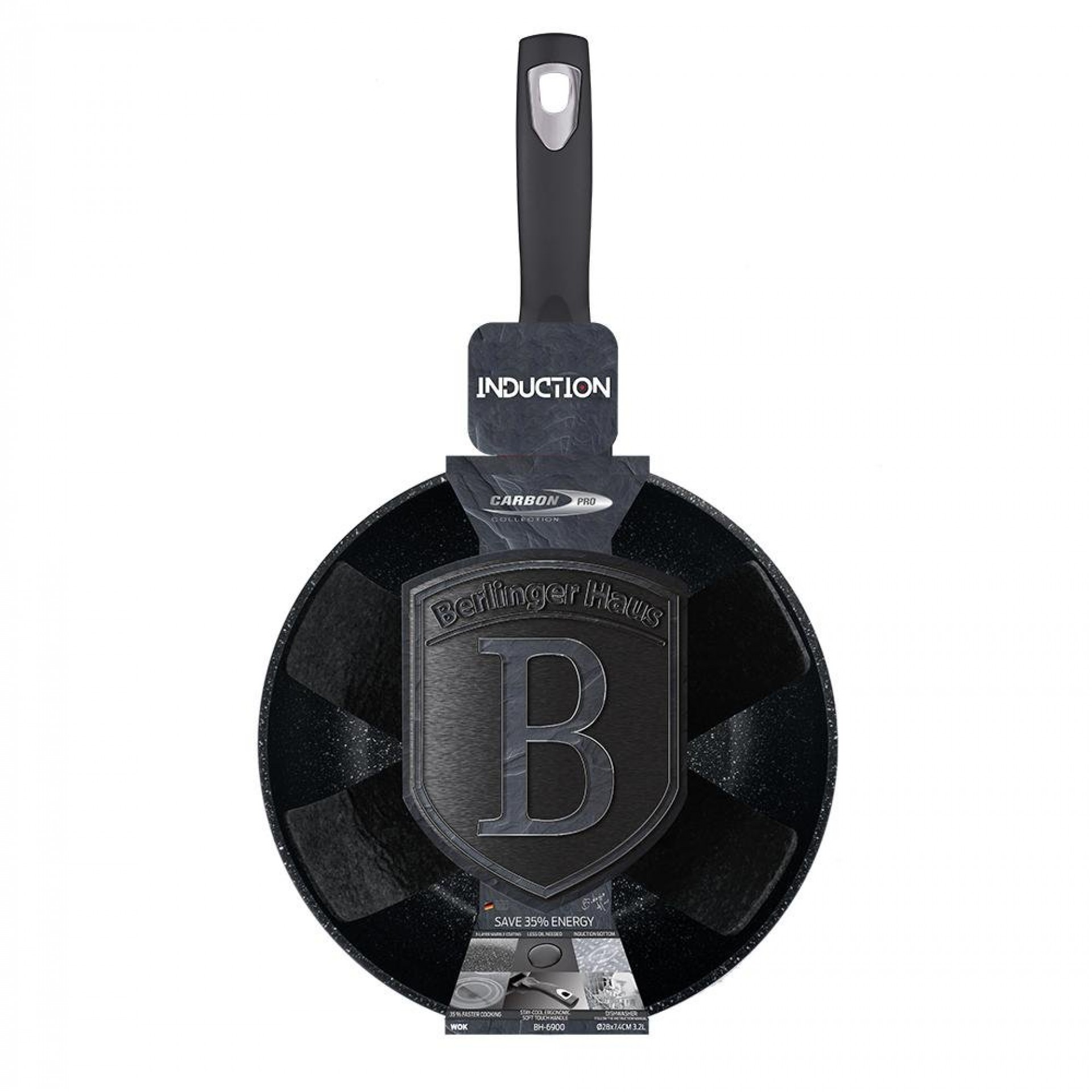 Wok, 28 cm, Metallic Line Carbon Pro Edition refª BH-6900 MADER