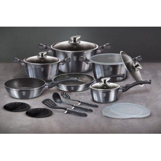 Trem de Cozinha, 18 Pcs, Metallic Line Carbon Pro Edition ref BH-6887 MADER