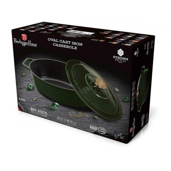 Assadeira Oval, 30 cm, Ferro Fundido, Emerald refª BH-6505 MADER Assadeira Oval, 30 cm, Ferro Fundido, Emerald refª BH-6505 MADER