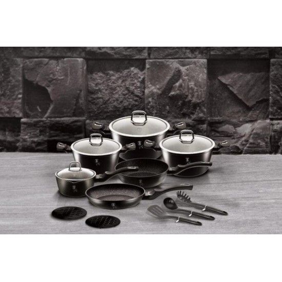 Trem de Cozinha, 15 Pcs, Black Silver Collection refª BH-6155 MADER Trem de Cozinha, 15 Pcs, Black Silver Collection refª BH-6155 MADER