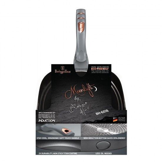 Set Frigideiras e Grelhador, 3 Pcs, Moonlight Collection ref� BH-6018 MADER