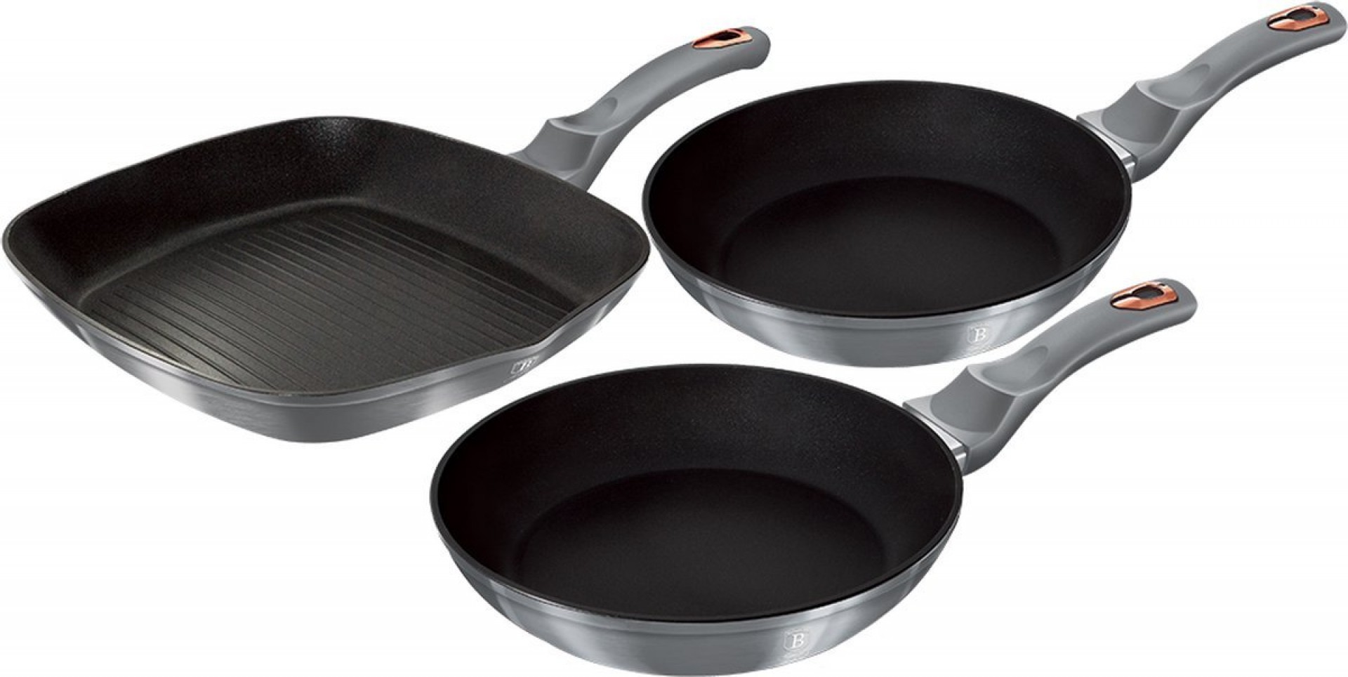 Set Frigideiras e Grelhador, 3 Pcs, Moonlight Collection refª BH-6018 MADER