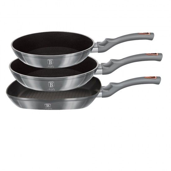 Set Frigideiras e Grelhador, 3 Pcs, Moonlight Collection refª BH-6018 MADER Set Frigideiras e Grelhador, 3 Pcs, Moonlight Collection refª BH-6018 MADER