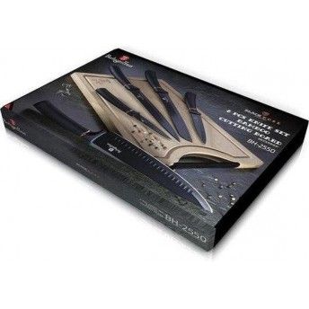 Set Facas com Tbua em Bambu, 6 Pcs, Black Rose Collection ref BH-2550 MADER