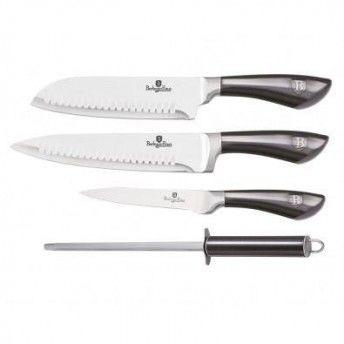 Set Facas e Afiador, 4 Pcs, Metallic Line Carbon Pro Edition ref BH-2497 MADER