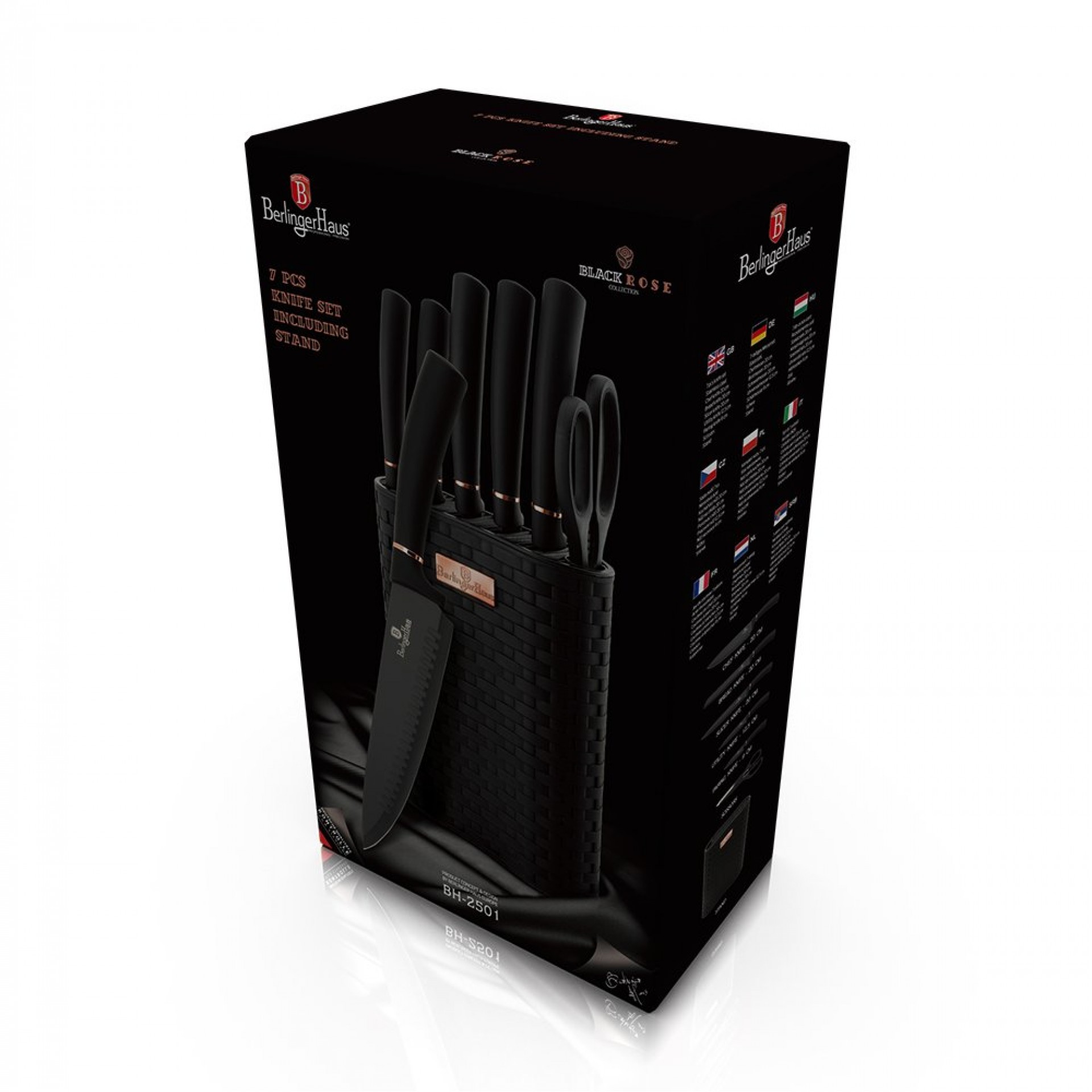 Set Facas com Apoio, 7 Pcs, Black Rose Collection refª BH-2501 MADER