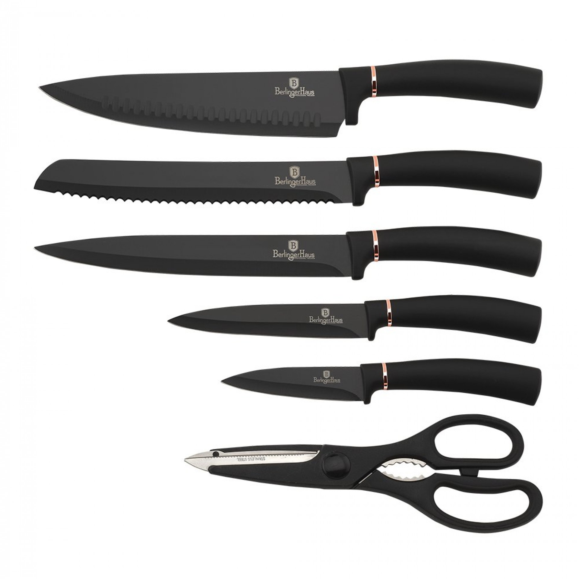 Set Facas com Apoio, 7 Pcs, Black Rose Collection refª BH-2501 MADER
