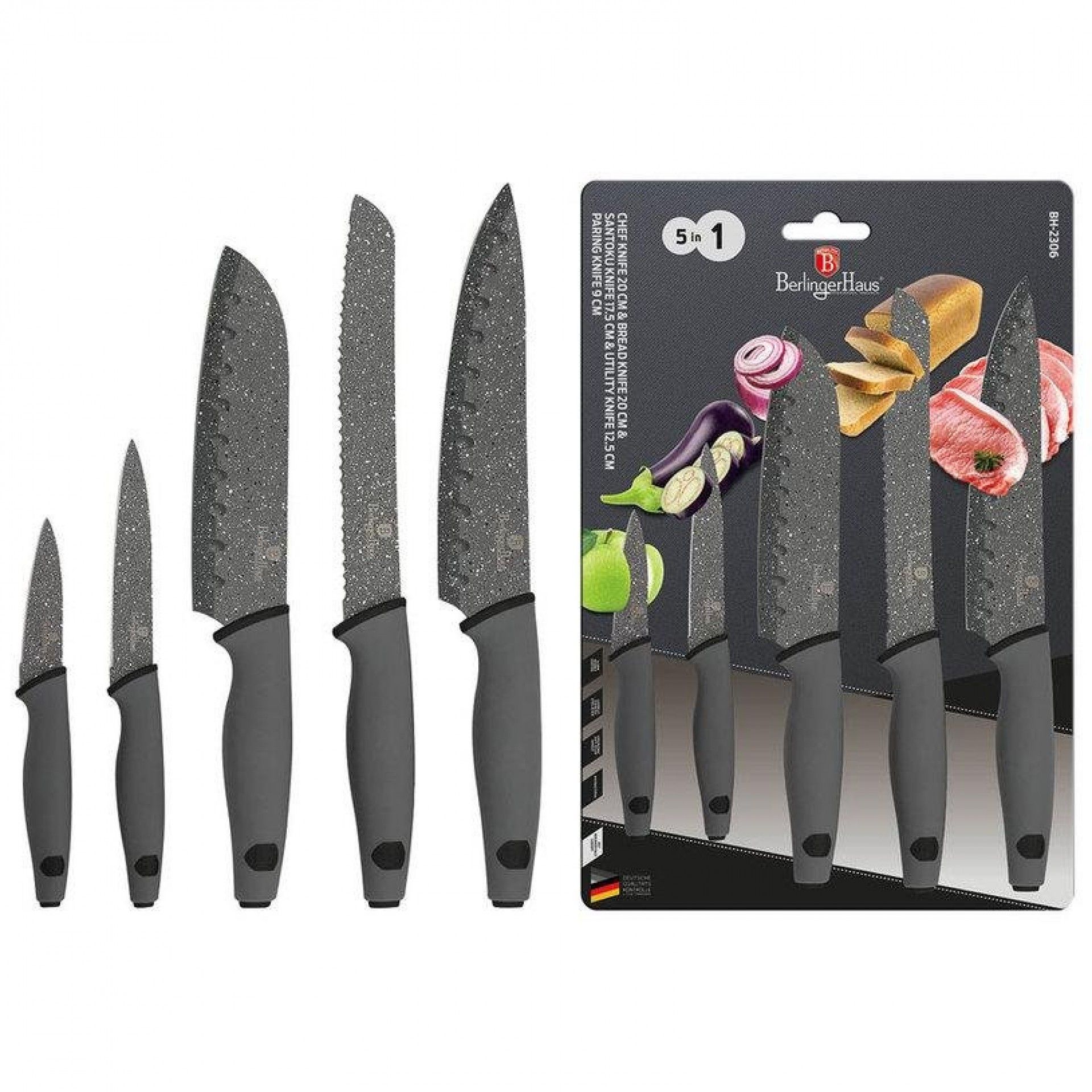 Set Facas, 5 Pcs, Stone Touch Line refª BH-2306 MADER