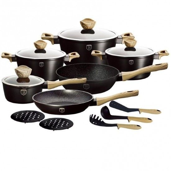 Trem de Cozinha, 15 Pcs, Ebony Maple Collection ref BH-1536N MADER